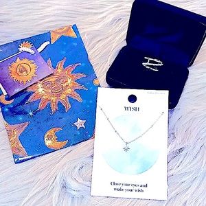🌞Boho 3pc Silver Spiral Ring, Necklace+Gift Bag🌞